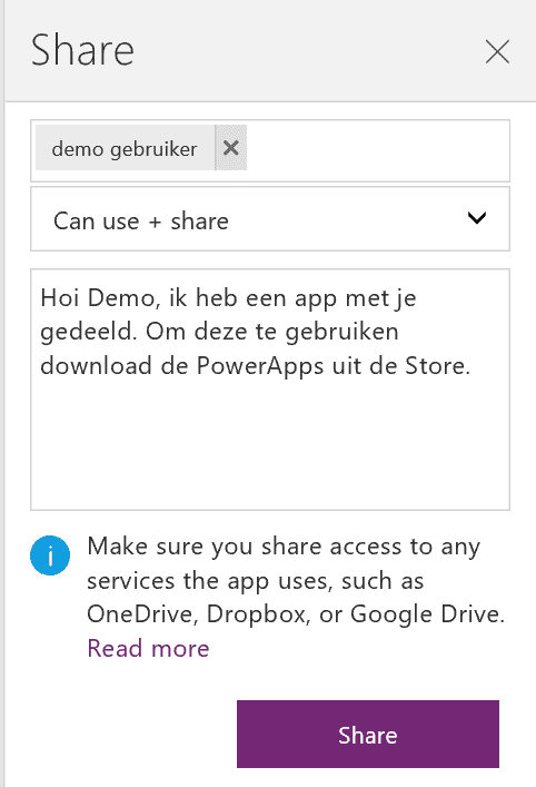 PowerApps 6 Share delen