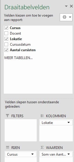 Excel dynamische gegevens draaitabel 3