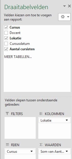 Excel dynamische gegevens draaitabel 3