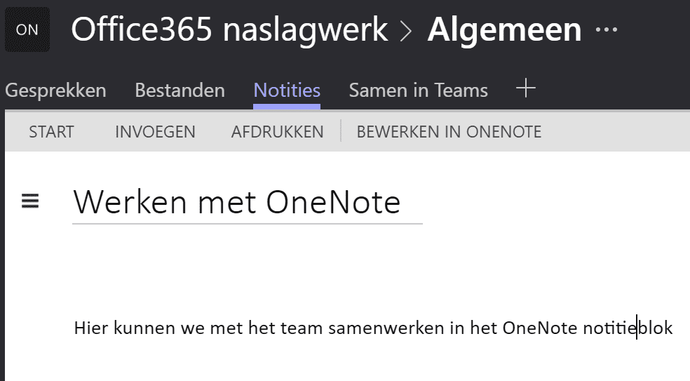 Teams 10 OneNote in teams