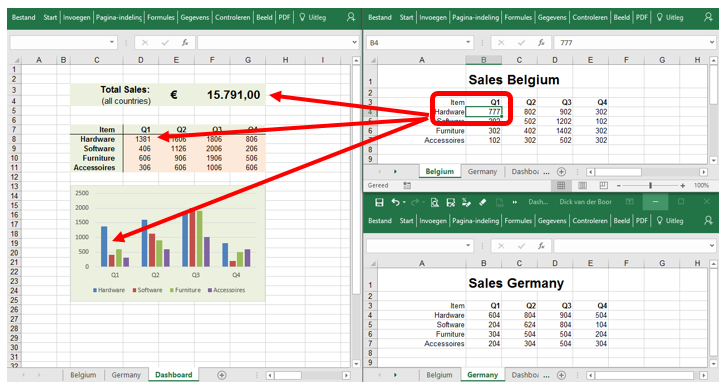 Excel werkbladen tegelijk in beeld 6