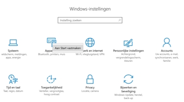 Windows10 Windows instellingen venster