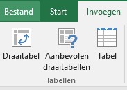 Excel tabel 1 maak