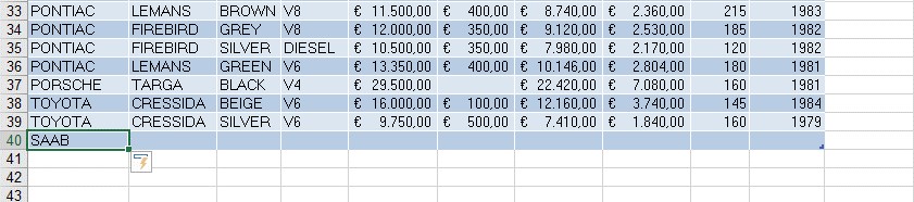 Excel tabel 5 makkekijke invoer