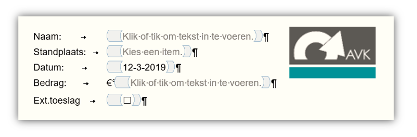 Word formulier maken 1