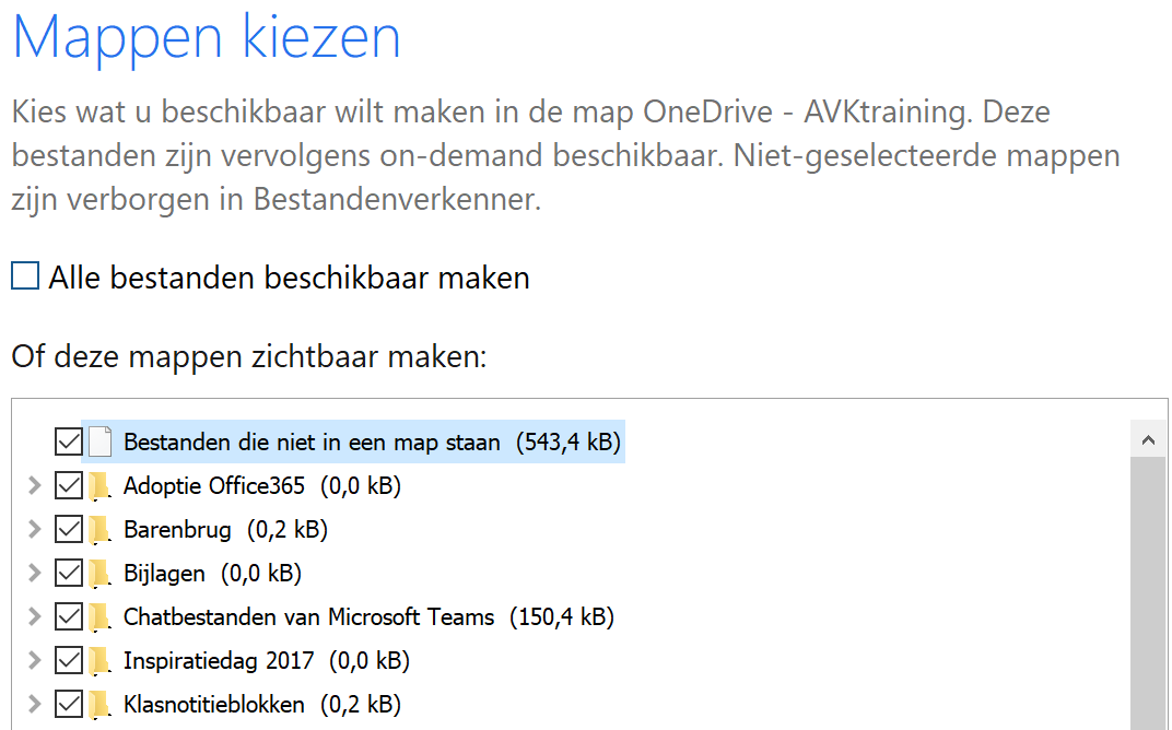 offline 2 mappen kiezen