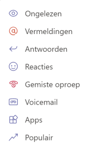 Zoeken in activiteiten feed - Meer opties