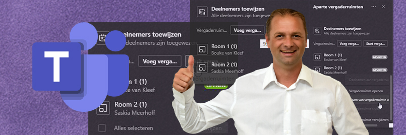 Teams aparte vergaderruimte breakout rooms maken