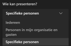 Wie kan presenteren?