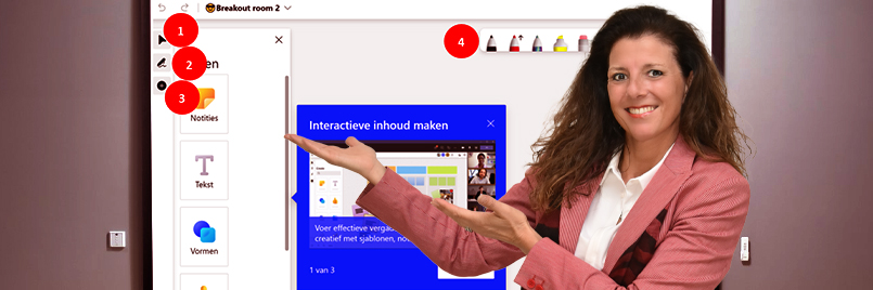 Whiteboard gebruiken in MS Teams