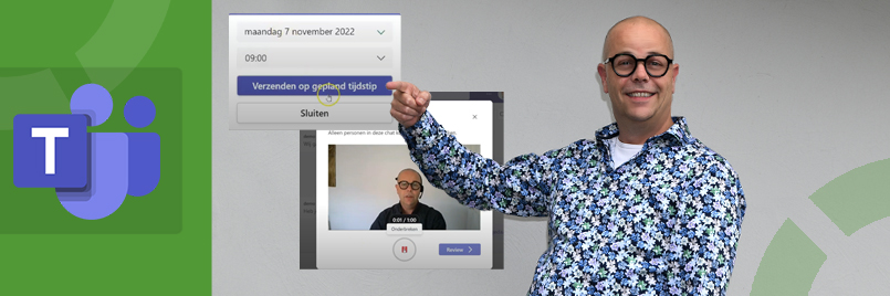 Een chatbericht inplannen voor latere verzending en video opnames versturen in MS Teams